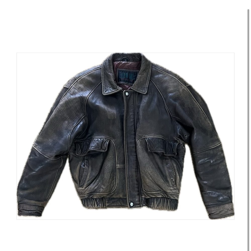 Men's vintage brown Leather Jacket Hailey Bieber-style